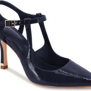 Womens High Heels Faux Leather 8 Nude Black Navy Pumps Office Wedding